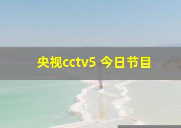 央视cctv5 今日节目